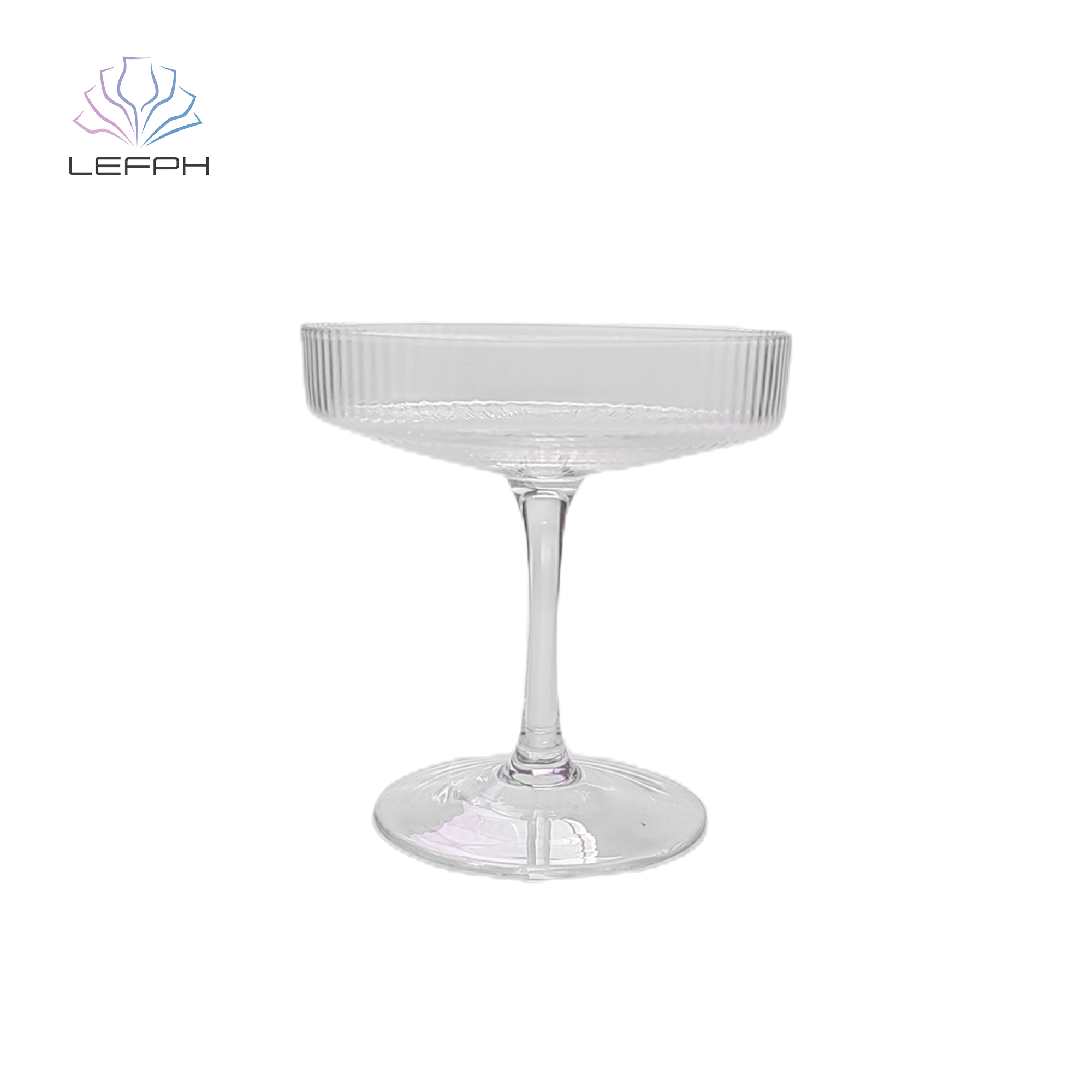 Vertical edge cocktail glass