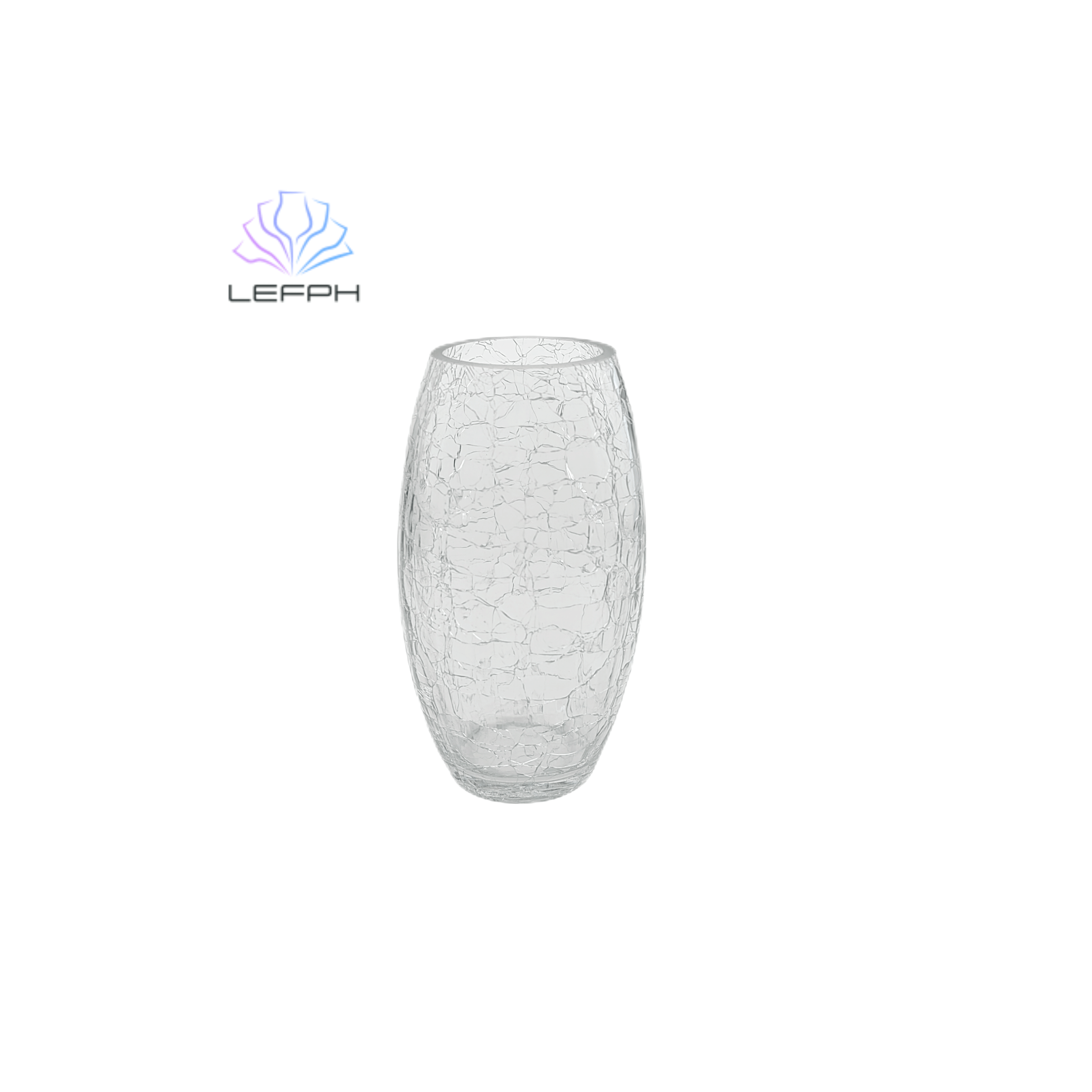 Ice cracked glass vase