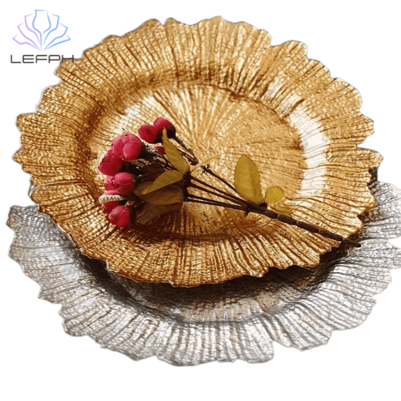Glass plate with irregular edges Cake plate Dining plate