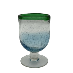 Green and Blue Wine Glass