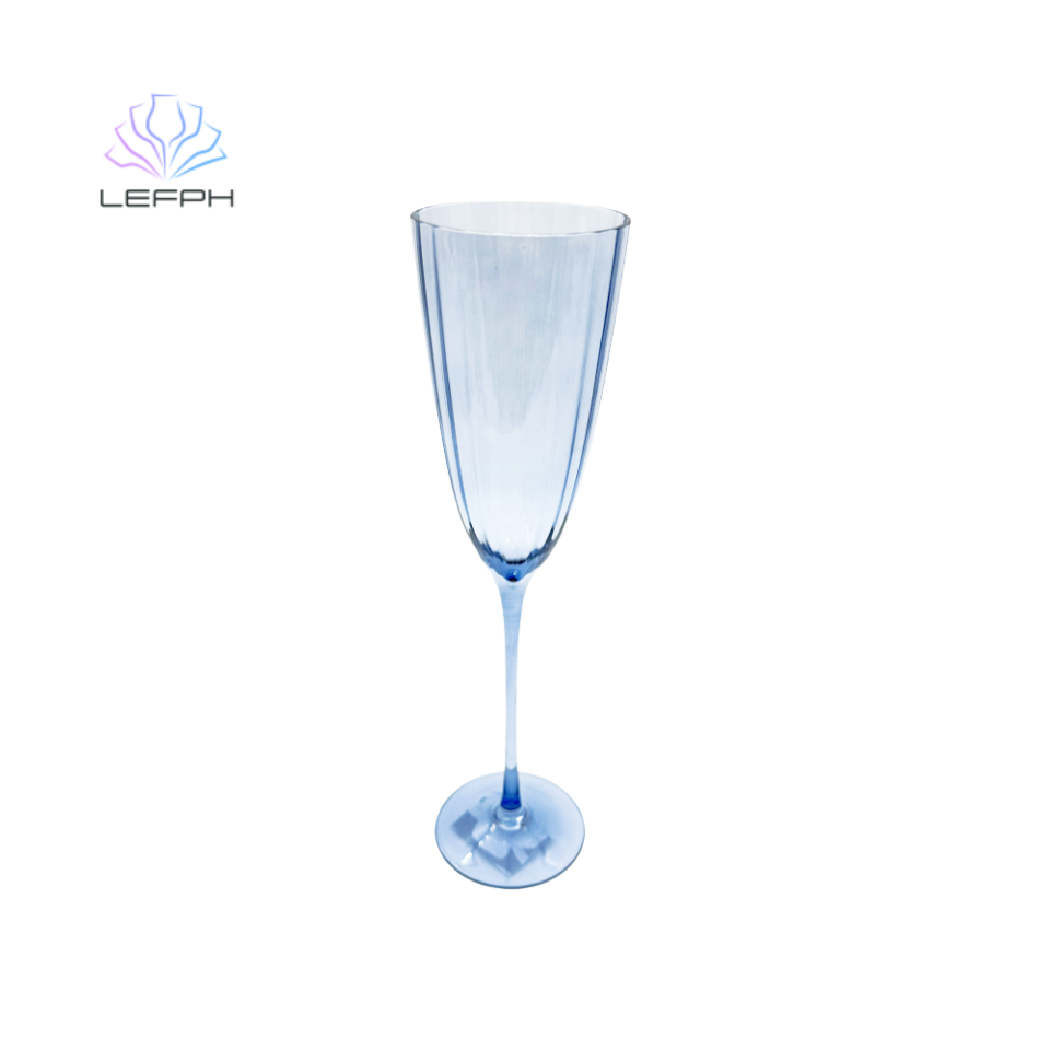 Blue champagne glass