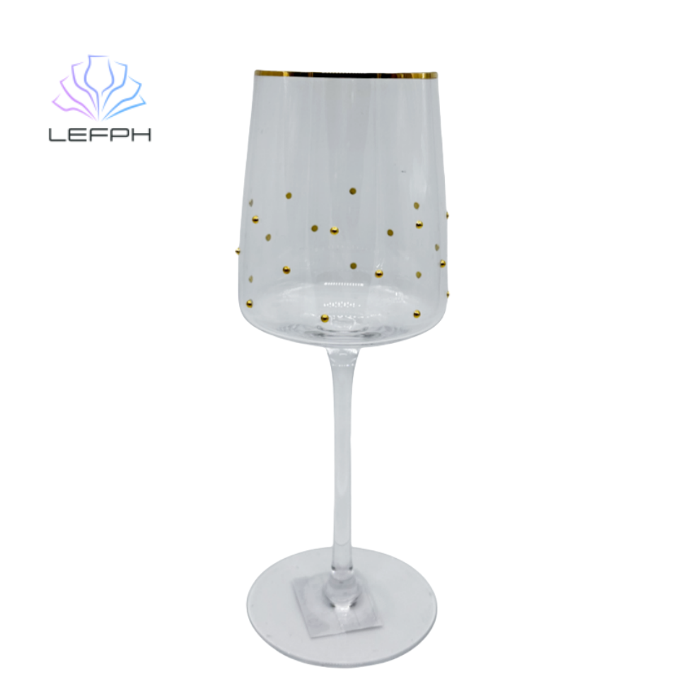 Hand painted gold rim wine glass