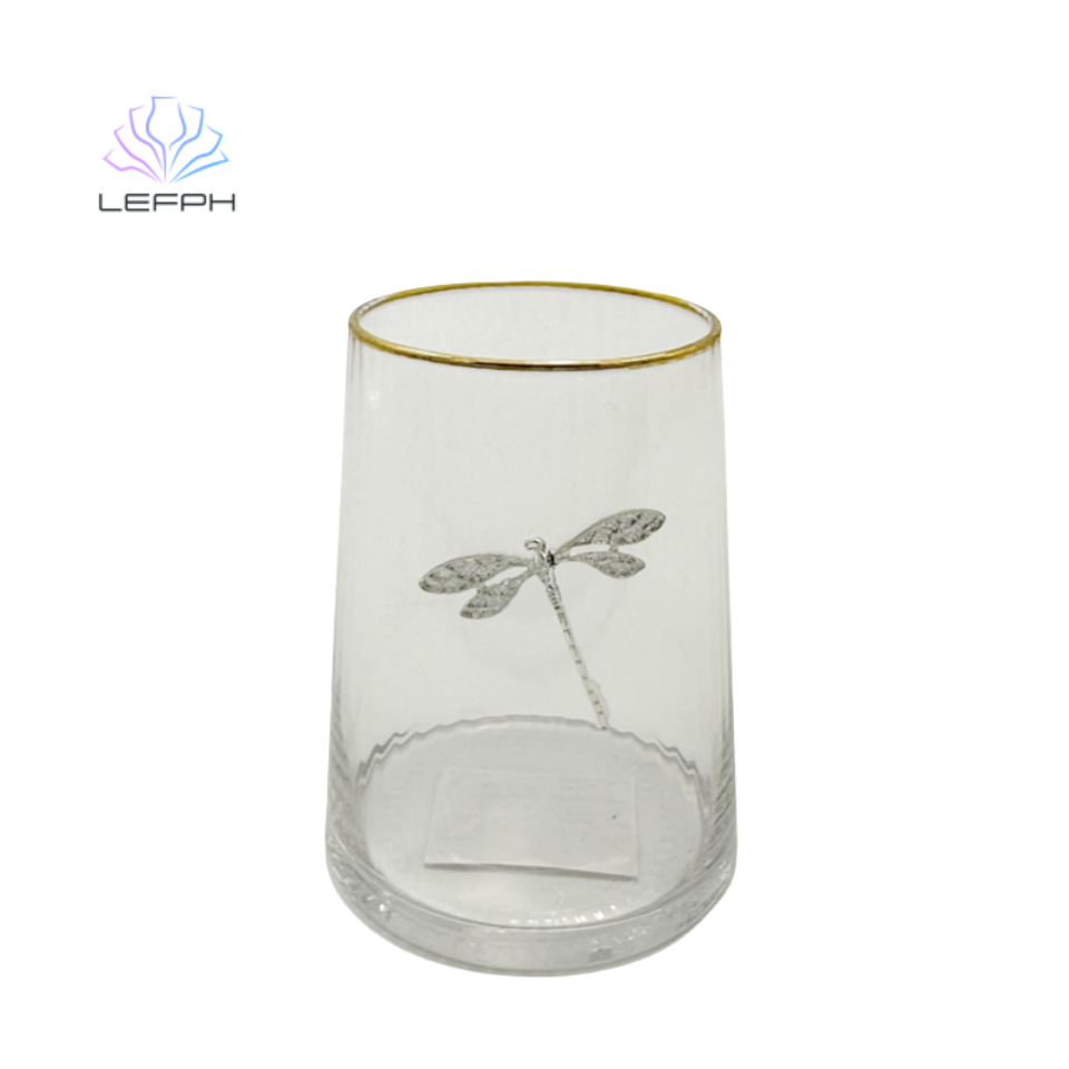 Handmade dragonfly water glasses