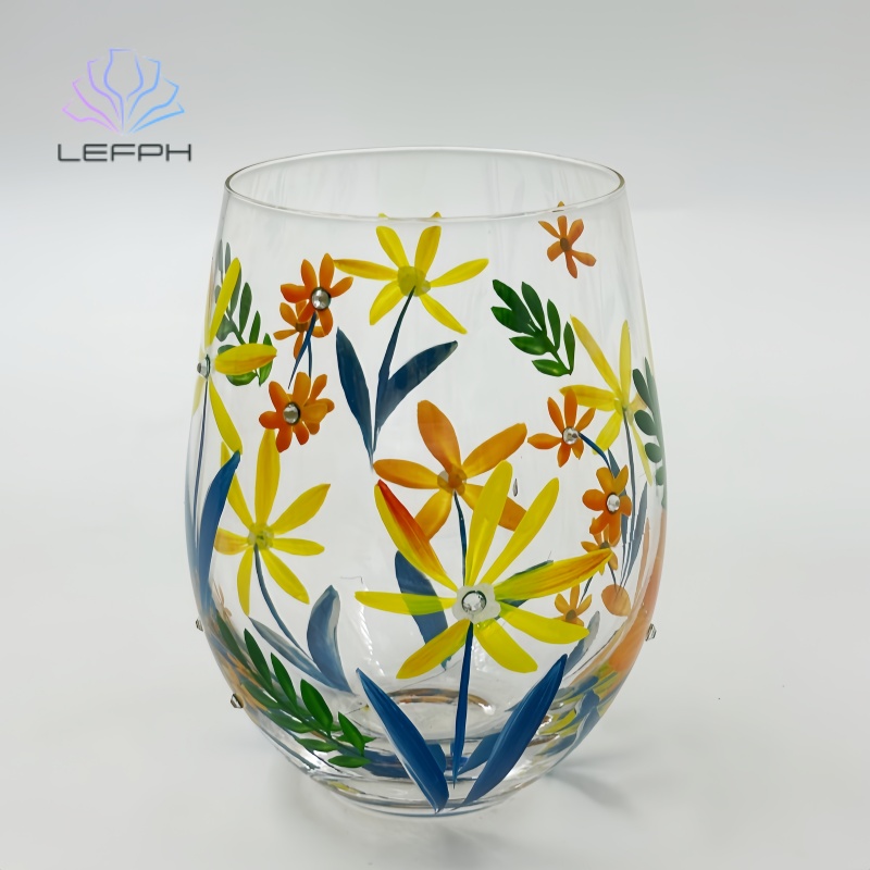  Hand-painted Spring Flower water glass(M）