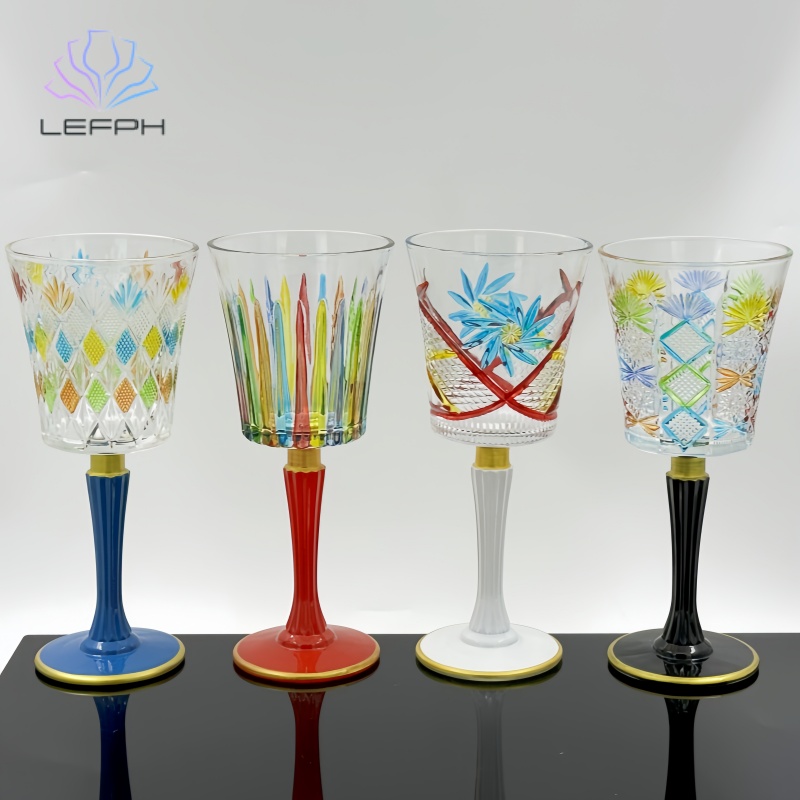 Hand-painted Italian style cocktail glass series
