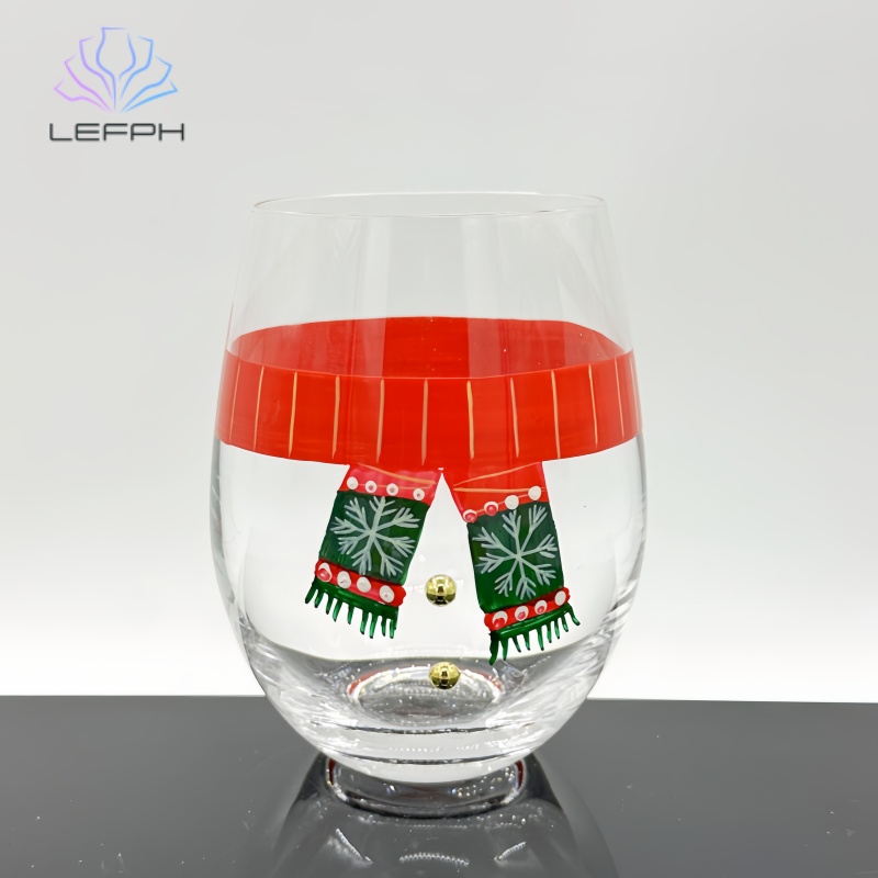 Hand-painted Christmas series water glass