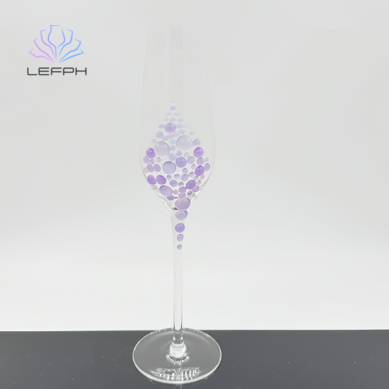 Hand-drilled stick gradient champagne glass