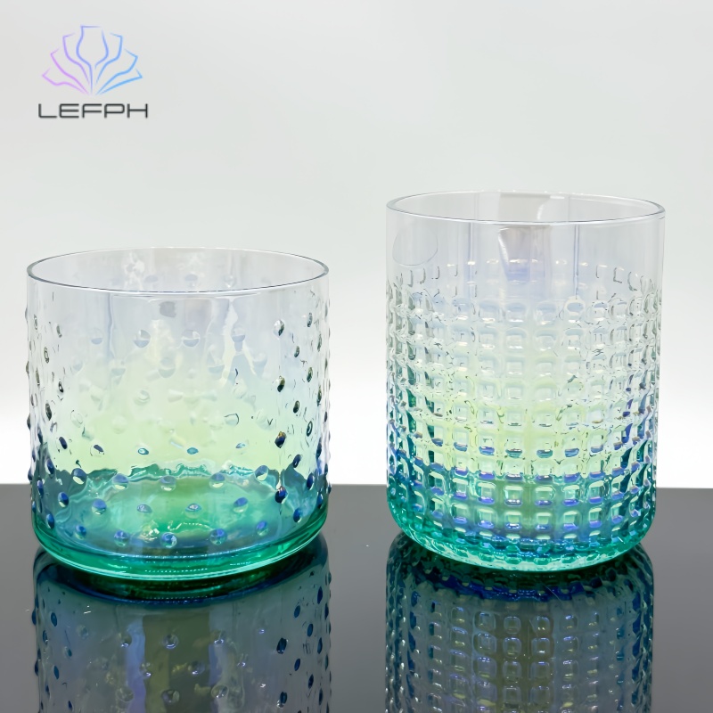 Gradient green laser whiskey glass(L & S)