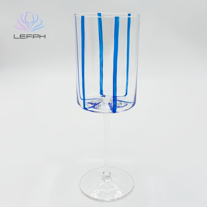 Hand-painted blue stripe series