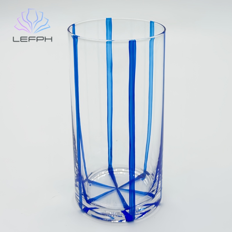 Hand-painted blue stripe series