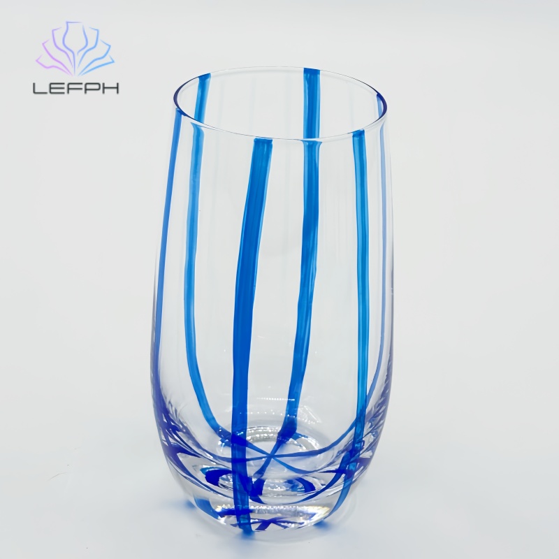 Hand-painted blue stripe series