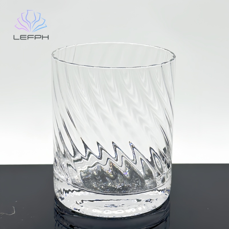 Embossed twill whiskey glass