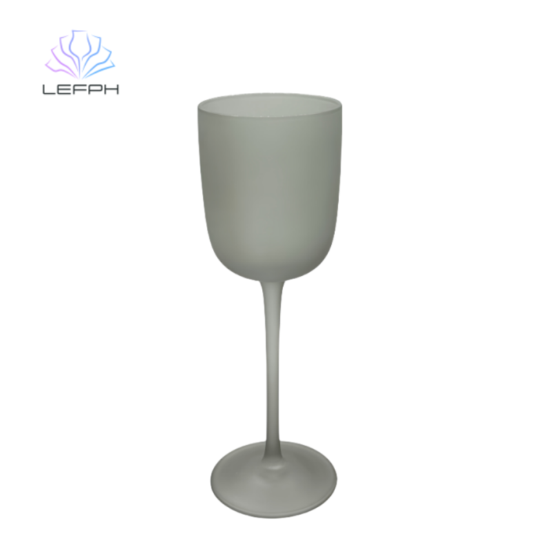 Frosted black red wine glass