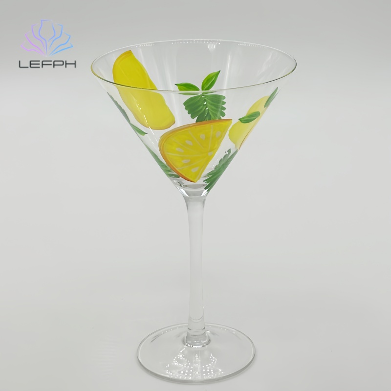 Hand-painted lemon cocktail glasses