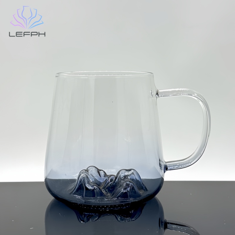 Smoke grey snow mountain water glass