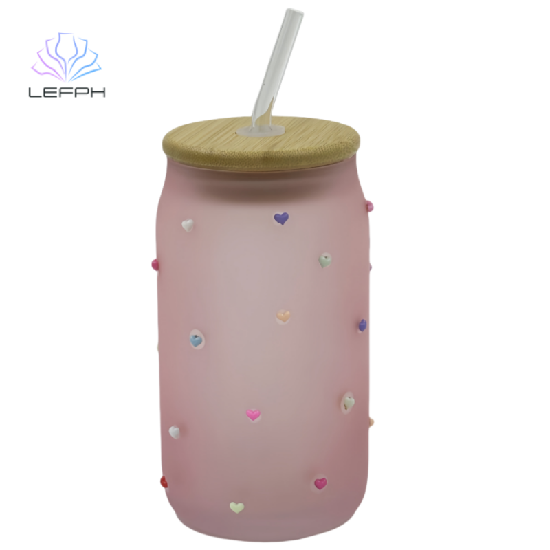 Handmade pink pasted Heart Cola can