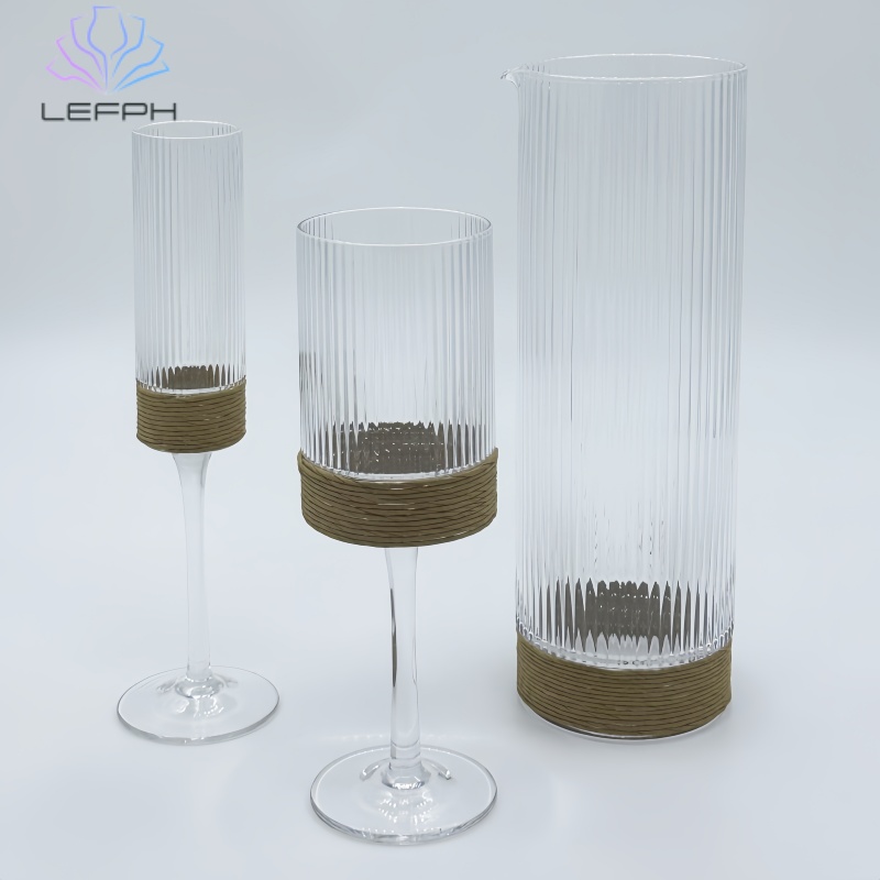 Vertical pattern creative rope pot glass series