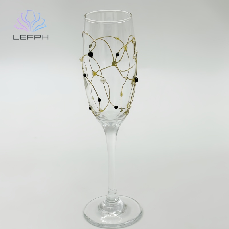 Handmade irregular string champagne glasses