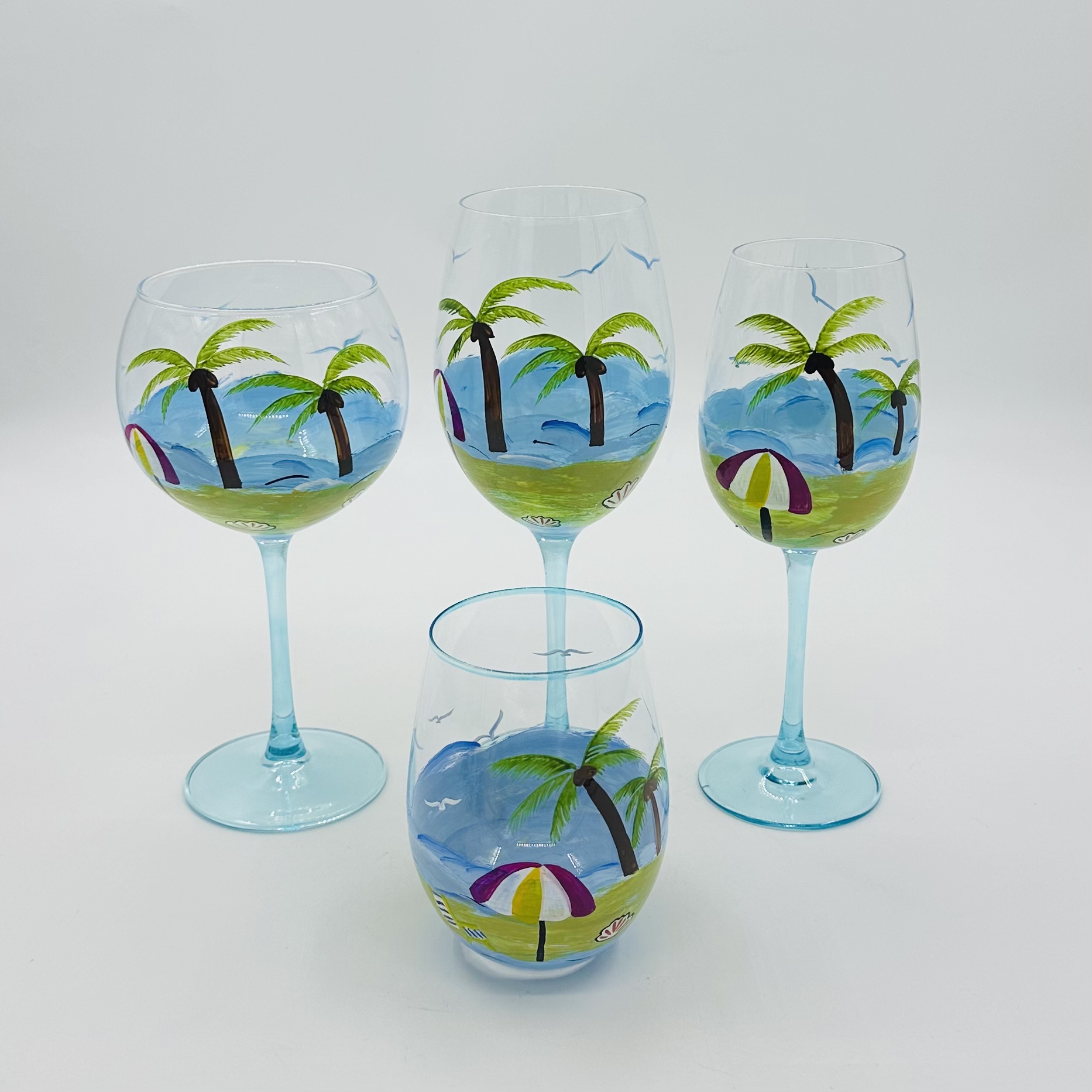 Hand-painted wine glass series