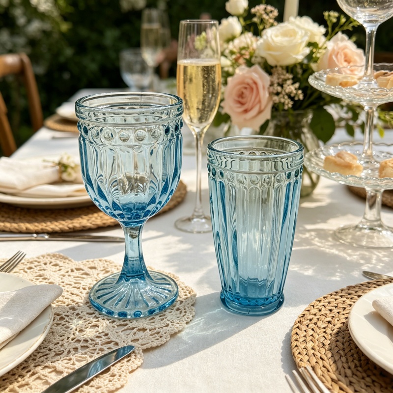 Retro Relief Champagne Glass Collection