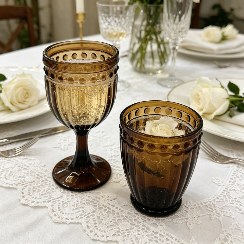 Retro Relief Champagne Glass Collection