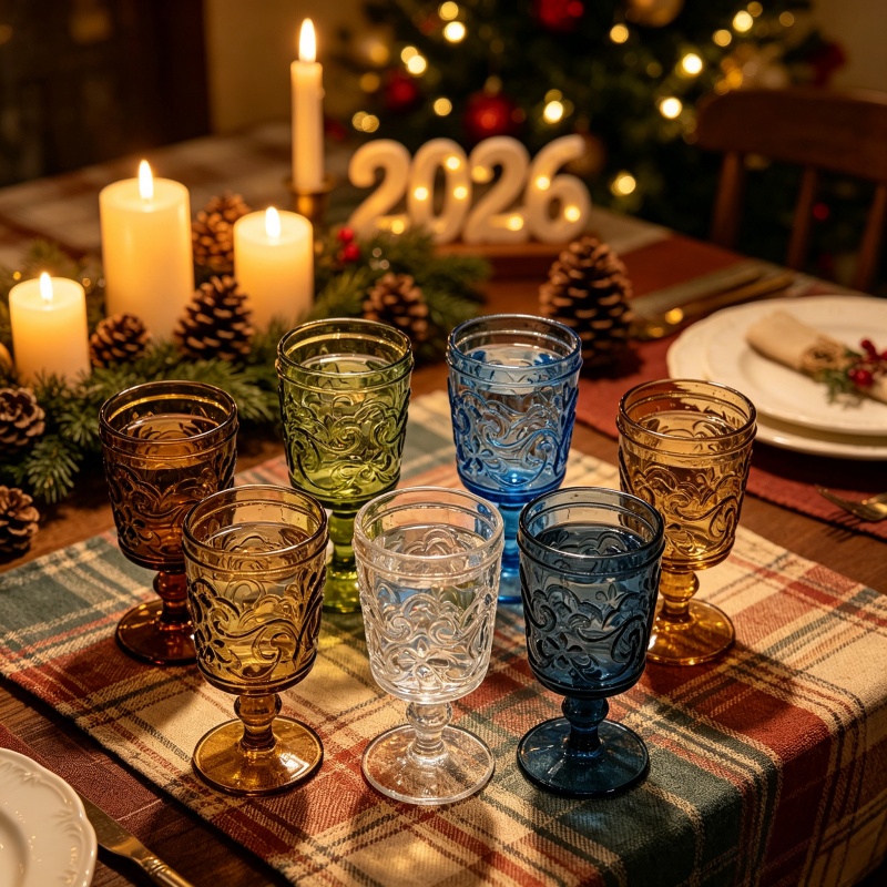 Multicolored Engraved Whiskey Glass
