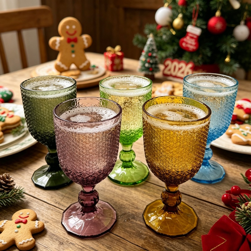 Colored Relief Wine Glass Collection