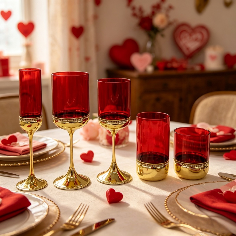 High borosilicate golden stem wine glass series
