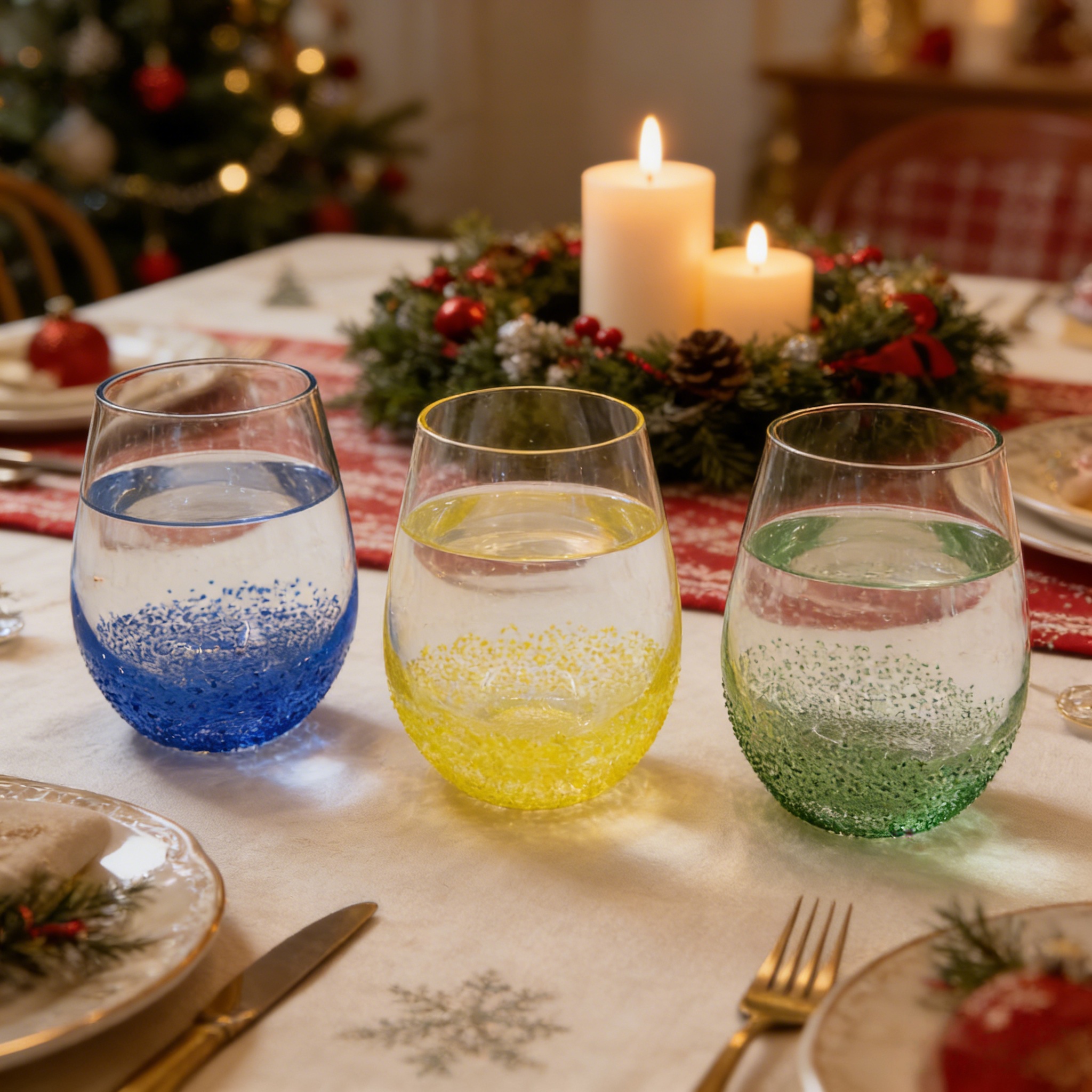 Colored glass rimmed glass
