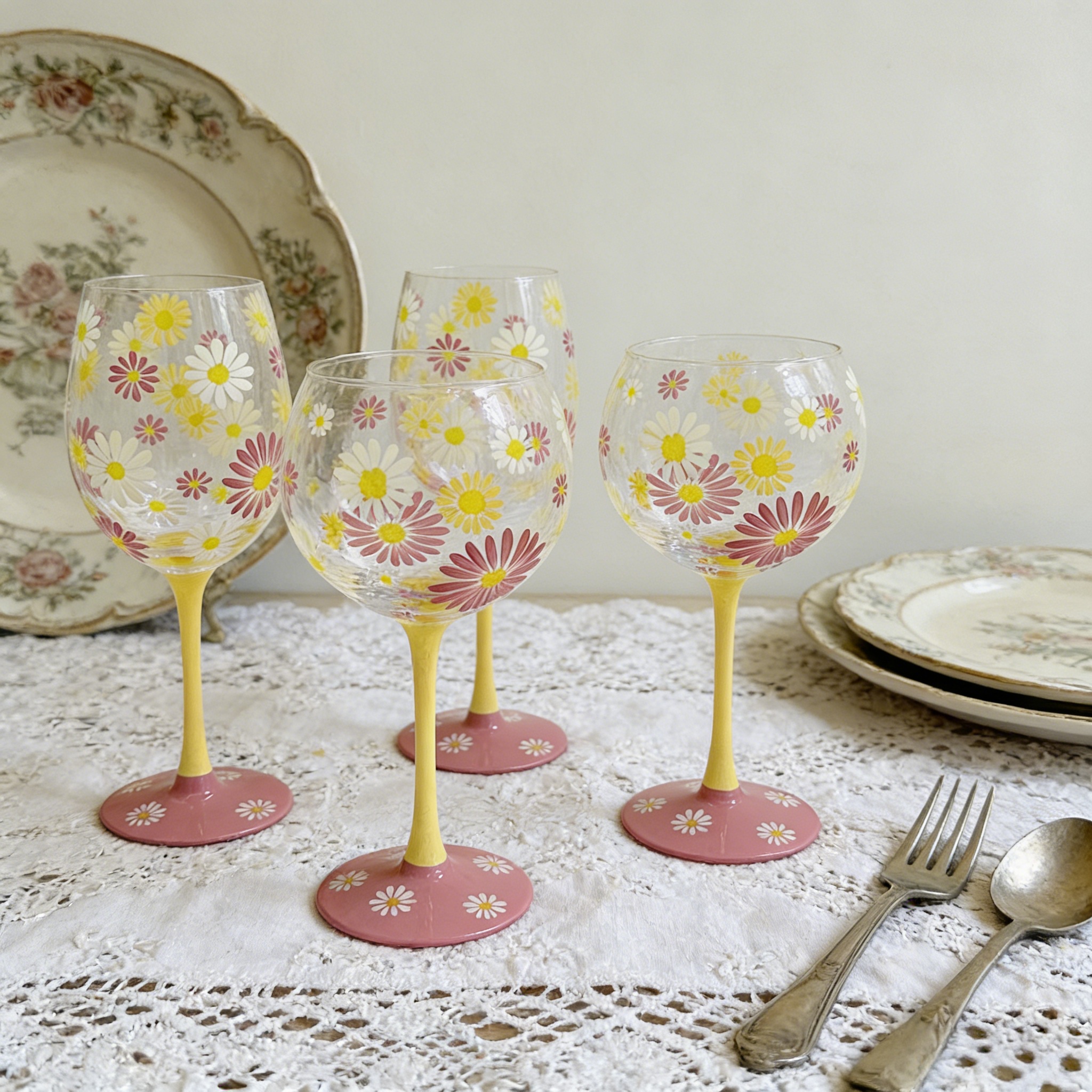 Hand-painted wine glass series